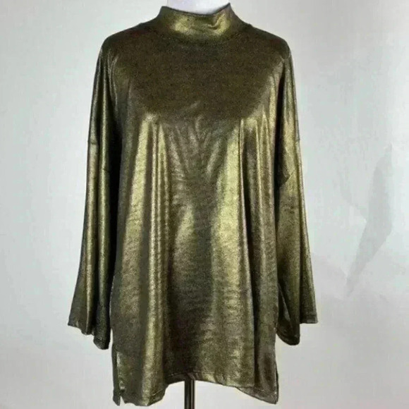 White Stag top sz XL gold metallic oversized party - Picture 9 of 9